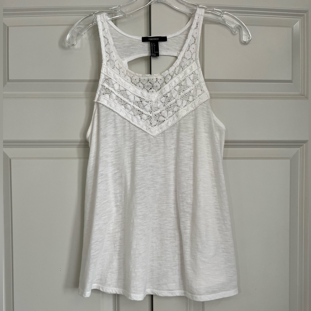 Forever 21 Lace Accent Tank Top Size Small